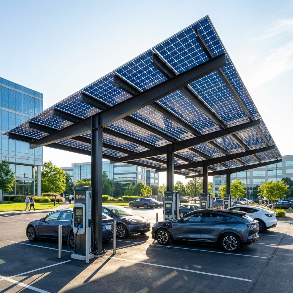Solar carport installation